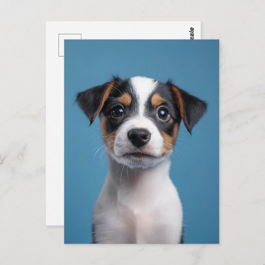 Adorable Jack Russell Terrier Puppy Portrait Postkarte (Vorne/Hinten)