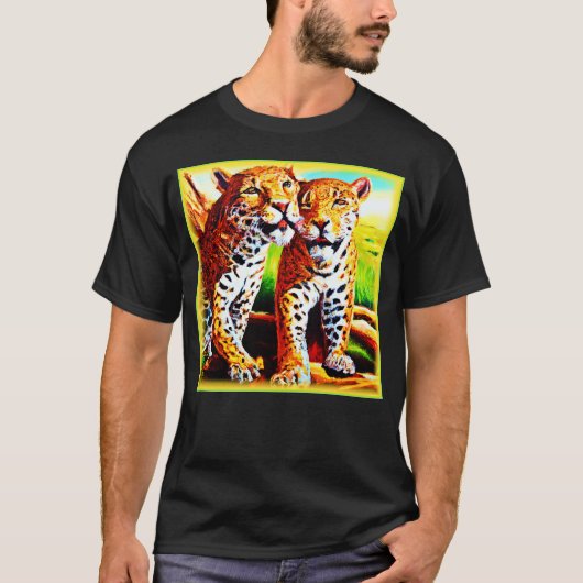 Adorable Jaguar Cubs im Dschungel. Jetzt kaufen T-Shirt (Vorderseite)