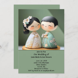 Adorable japanische Hochzeit Einladung