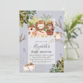 Adorable Jungle Animals Baby Boys Dusche einladen (Stehend Vorderseite)