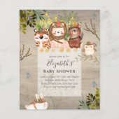 Adorable Jungle Animals Baby Boys Dusche einladen (Vorderseite)
