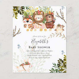 Adorable Jungle Animals Baby Boys Dusche einladen Flyer