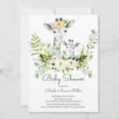 Adorable Jungle Giraffe Kinderdusche Einladung (Vorderseite)