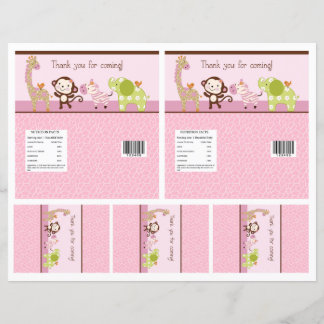 Adorable "Jungle Girl" Candy Bar Labels 2 Größen