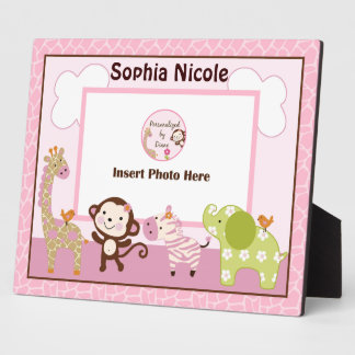 Adorable Jungle Jill/Girls Animals Foto Plaque Fotoplatte