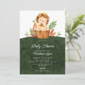 Adorable Jungle Lion Baby Dusche Einladung (Stehend Vorderseite)