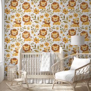 Adorable Jungle Lion Baby Kinderzimmer Tapete