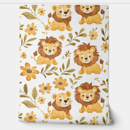 Adorable Jungle Lion Baby Kinderzimmer Tapete