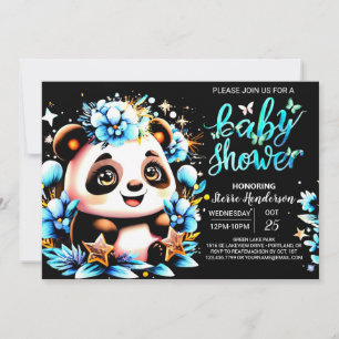 Adorable Jungle Panda Delight Boy Baby Dusche Einladung