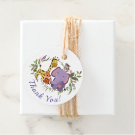 Adorable Jungle Safari Tiere Kinderdusche Geschenkanhänger