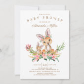 Adorable Kangaroo Mama & Baby Girls Babydusche Einladung (Vorderseite)