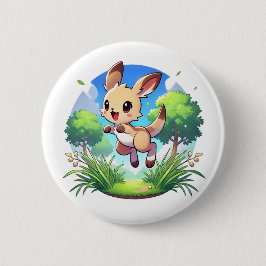 Adorable Känguru spitzt sich fröhlich Button