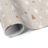 Adorable Kaninchen Muster Wrapping Paper Roll Geschenkpapier (Rolleneckpunkt)