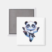 Adorable Karate Panda Crane Kick Pose Magnet (Vorderseite/Rückseite)