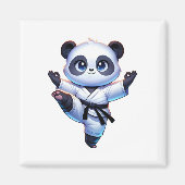Adorable Karate Panda Crane Kick Pose Magnet (Vorne)