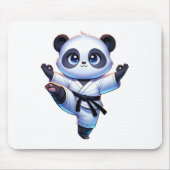 Adorable Karate Panda Crane Kick Pose Mousepad (Vorne)