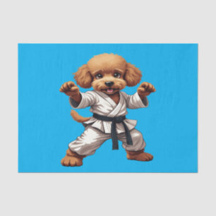 Adorable Karate Puppy Martial Arts Gi Illustration Seidenpapier