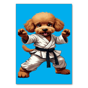 Adorable Karate Puppy Martial Arts Gi Illustration Tischnummer