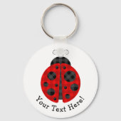 Adorable karierte Ladybug-Grafik Schlüsselanhänger (Vorderseite)