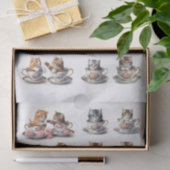 Adorable Kätzchen sitzen in Teetassen Seidenpapier (Geschenk)