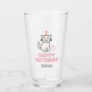 Adorable Katze in einem Geburtstagshügel Glas