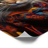 Adorable Katze in einem Scarf und Hut Poster (Ecke)