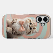 Adorable Katze mit Bow-Krawatte auf Soft Pastell Case-Mate iPhone Hülle (Rückseite (Horizontal))