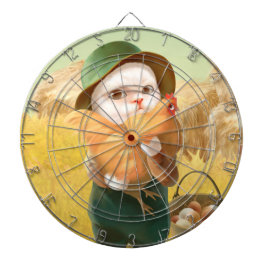 Adorable Katze mit Hen auf dem Bauernhof Dartscheibe