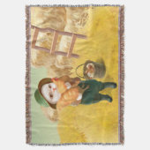 Adorable Katze mit Hen auf dem Bauernhof Decke (Vorderseite Vertikal)