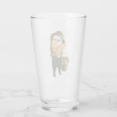 Adorable Katze mit Hen auf dem Bauernhof Glas (Rückseite)