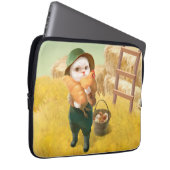 Adorable Katze mit Hen auf dem Bauernhof Laptopschutzhülle (Vorne Rechts)