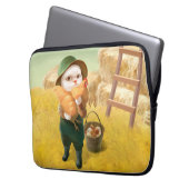 Adorable Katze mit Hen auf dem Bauernhof Laptopschutzhülle (Vorderseite Links)