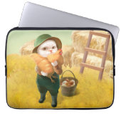 Adorable Katze mit Hen auf dem Bauernhof Laptopschutzhülle (Vorderseite)