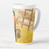 Adorable Katze mit Hen auf dem Bauernhof Milchtasse (Rechte Ecke)