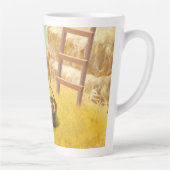 Adorable Katze mit Hen auf dem Bauernhof Milchtasse (Rechts)