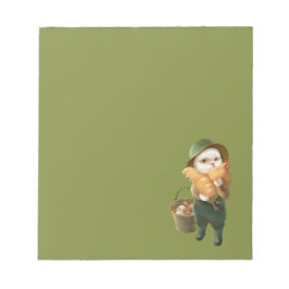 Adorable Katze mit Hen auf dem Bauernhof Notizblock