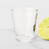 Adorable Katze mit Hen auf dem Bauernhof Schnapsglas (Links)