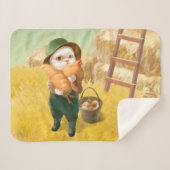 Adorable Katze mit Hen auf dem Bauernhof Sherpadecke (Vorderseite (Horizontal))