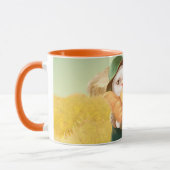 Adorable Katze mit Hen auf dem Bauernhof Tasse (Links)