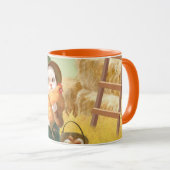 Adorable Katze mit Hen auf dem Bauernhof Tasse (VorderseiteRechts)