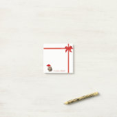 Adorable Katze mit Weihnachtsmannmütze, Roter Bow  Post-it Klebezettel (Auf Schreibtisch)