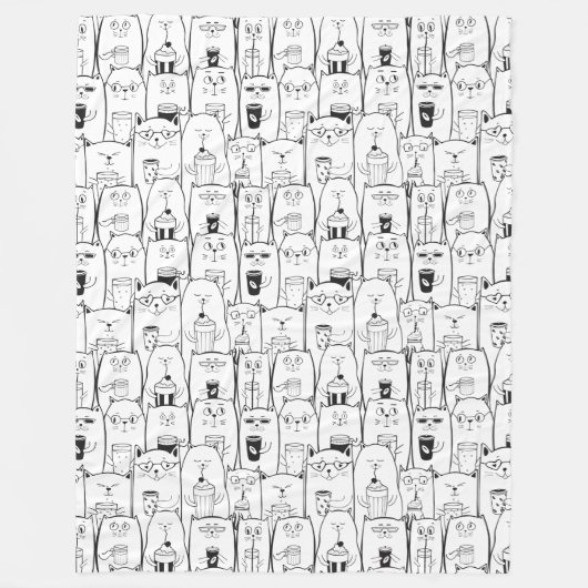 Adorable Katzen Fleecedecke (Vorderseite)