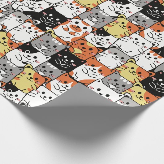 Adorable Katzen Geschenkpapier (Ecke)