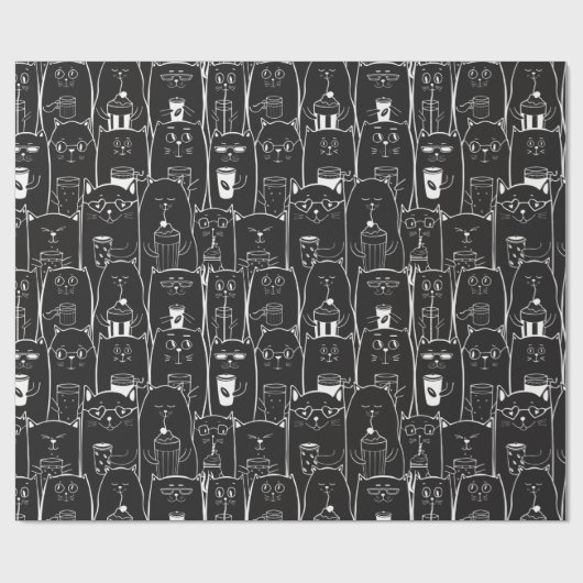 Adorable Katzen Geschenkpapier (Flach)