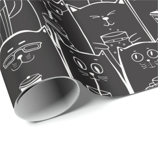 Adorable Katzen Geschenkpapier (Rolleneckpunkt)