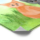 Adorable Katzen im Gartenposter für Kinder Poster (Ecke)