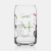 Adorable Katzen Meow Hearts Themed Monogram Dosenglas (Links)