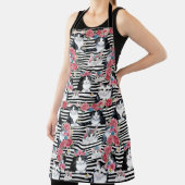 Adorable Katzen Rosen und schwarze Streifen Schürze (InSitu)