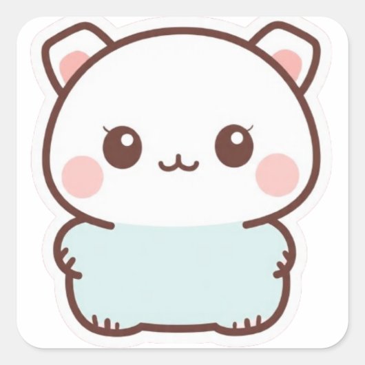 “Adorable Kawaii Animal Sticker – Chibi Cute Paste (Vorderseite)