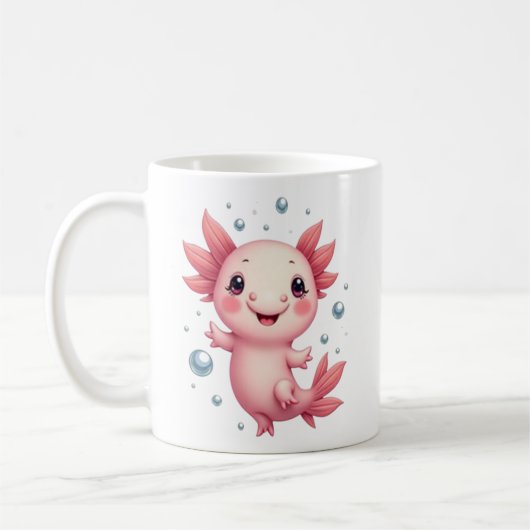 Adorable Kawaii Axolotl Niedliches Wasser Kaffeetasse (Links)